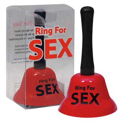Ring for Sex Klingel – Große Metallglocke in Rot mit Aufdruck | Party-Gag & Geschenkidee