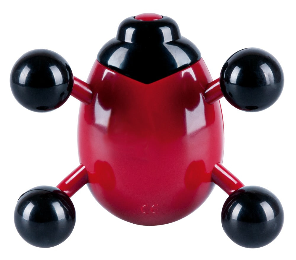 Roter Beetle Massager mit schwarzem Muster und Massagekugeln