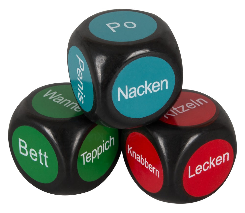 Lust-Würfel erotisches Würfelspiel mit Aktion, Körperteil und Ort