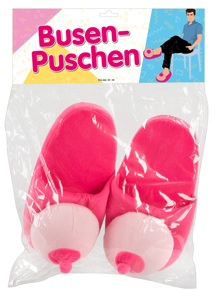 Lustige Pantoffeln für Männer mit Busen-Design Einheitsgröße 42–45