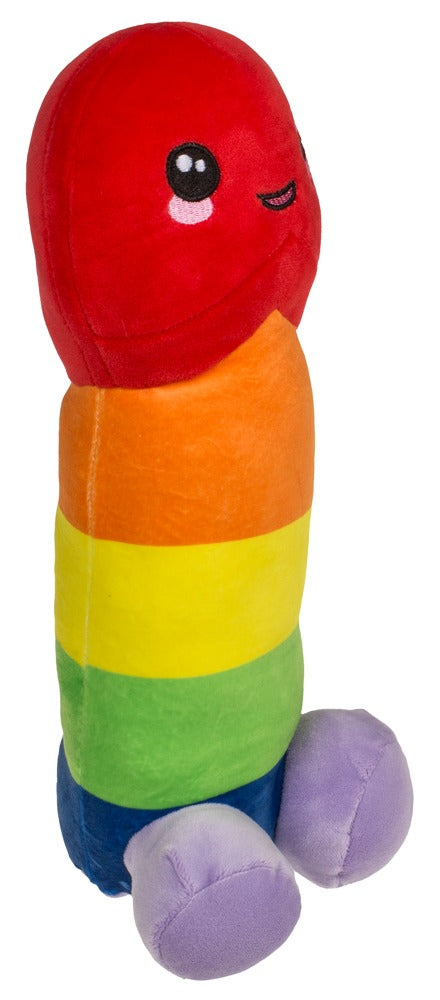 Regenbogen Kuscheltier Penis 30 cm groß, weich und flauschig