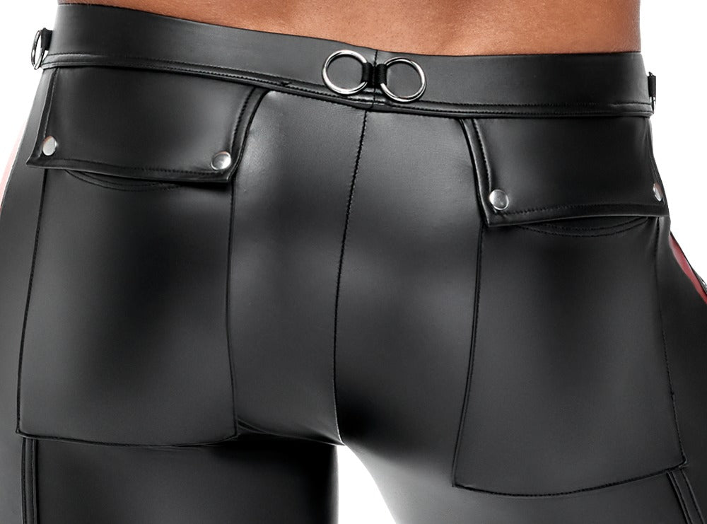 Herren Hose Schwarz/Rot L