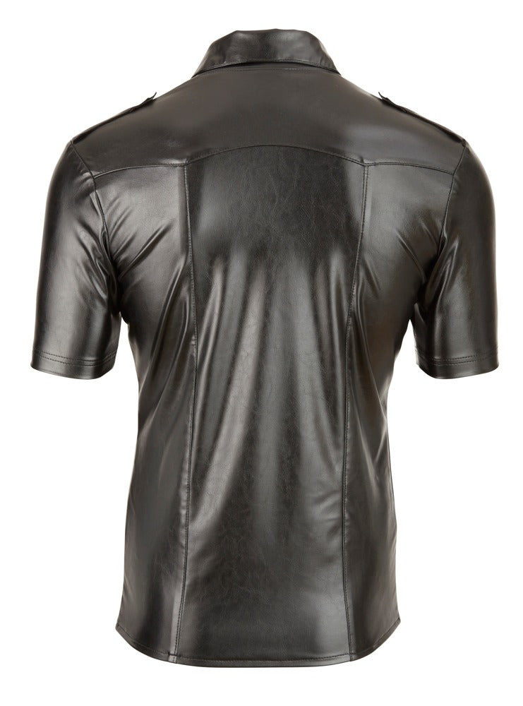 Lederimitat Herren Hemd L