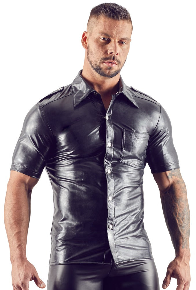 Lederimitat Herren Hemd 2XL