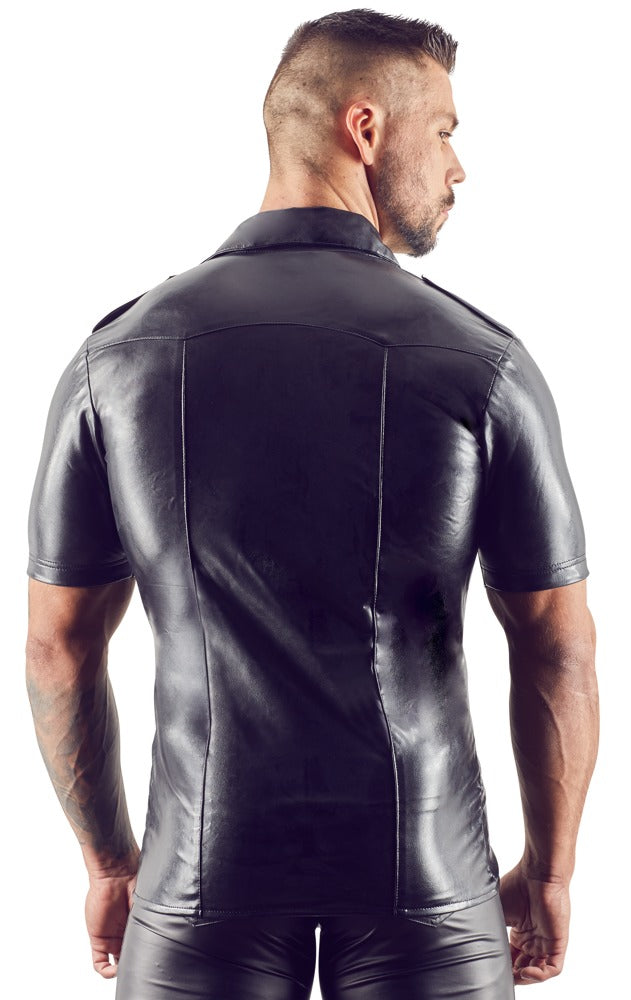 Lederimitat Herren Hemd S