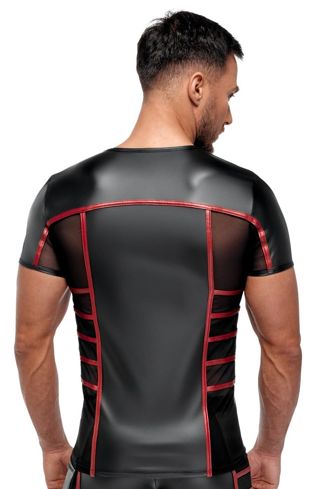 Herren Shirt Schwarz/Rot M