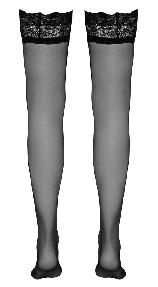Halterlose Strümpfe schwarz 6