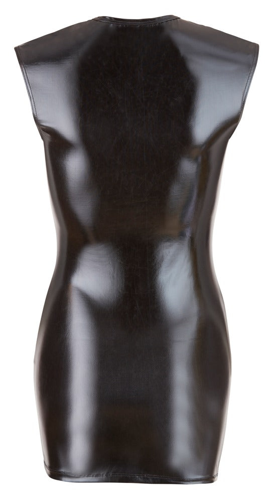 Wetlookkleid Zip M