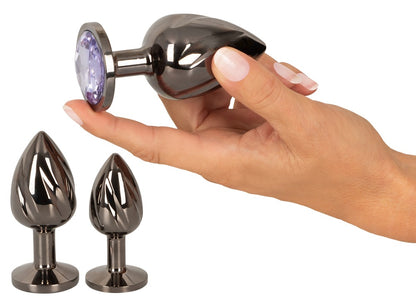ANOS 3 Metall-Plugs  Metal Butt Plug Set Diamo
