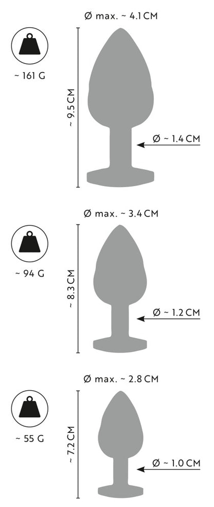 ANOS 3 Metall-Plugs  Metal Butt Plug Set Diamo