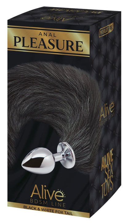 Alive Black&White Fox Tail S