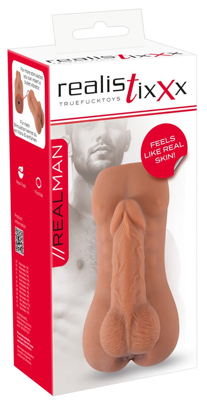 Realistixxx RealMan Anal Masturbator aus TPE – Realistische Masturbationshilfe für Männer mit strukturierter Innenhülle