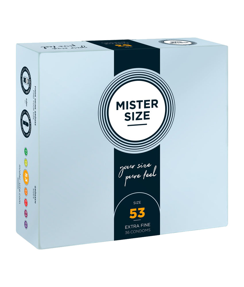 Mister Size Kondome 53 mm – 36 Stück | Transparent, hauchdünn, vegan