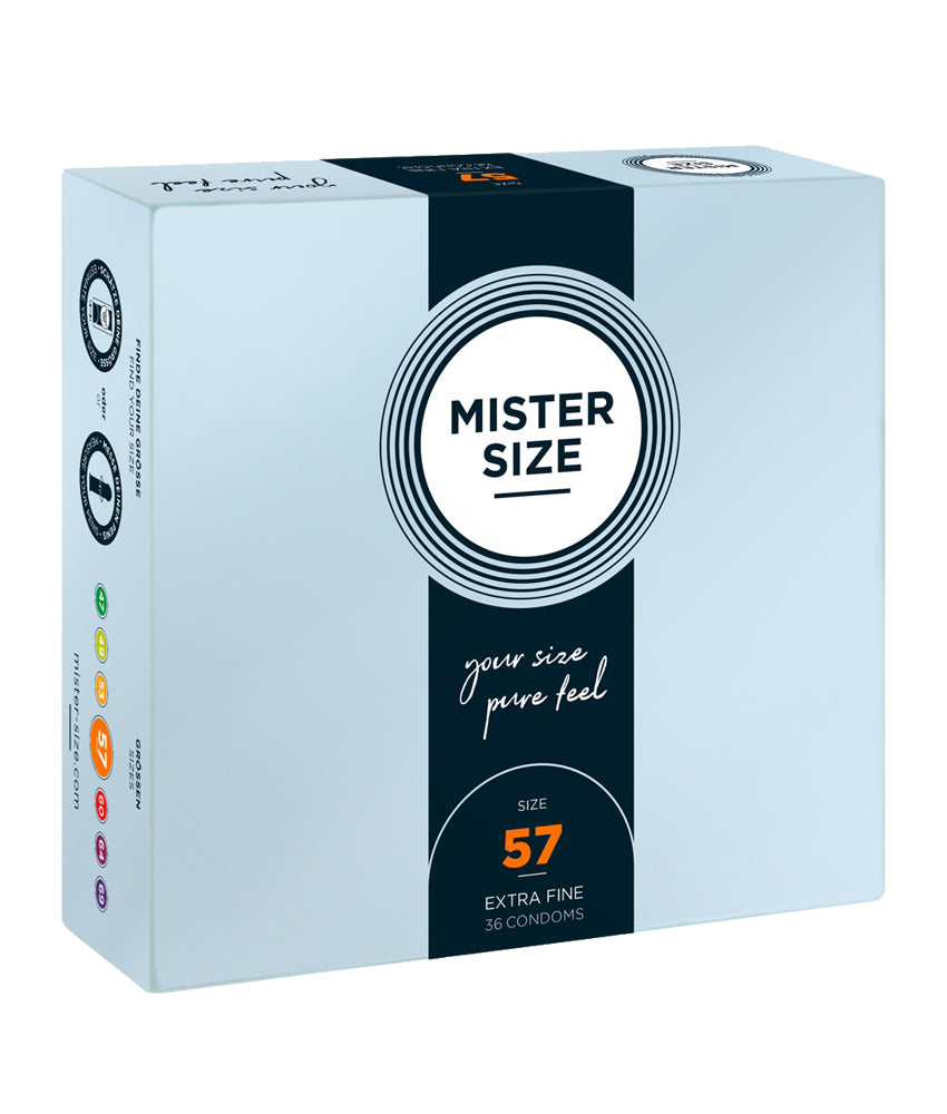 Mister Size Kondome 57 mm – 36 Stück | Transparent, hauchdünn, vegan