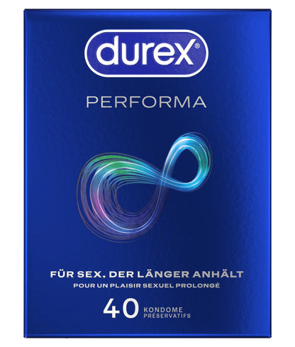 Durex Performa Kondome 40 St. – mit Benzocain, Verzögerung des Höhepunkts | Transparent & komfortabel