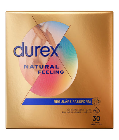 Durex Natural Feeling Kondome 30 St. – latexfrei, Real Feel, gefühlsecht | Transparent & komfortabel