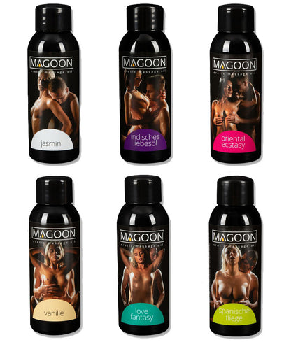 Magoon Massage-Öl 6er Set – je 50 ml, sinnliche Duftvielfalt