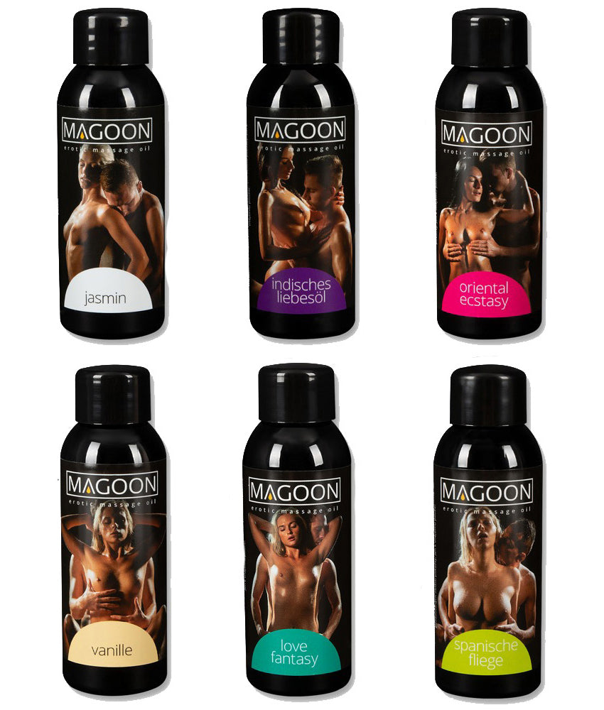 Magoon Massage-Öl 6er Set – je 50 ml, sinnliche Duftvielfalt