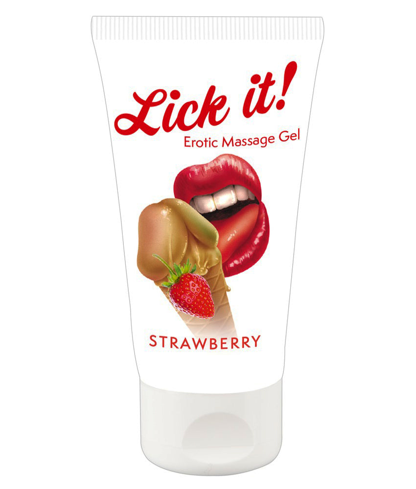 Lick it! Erotic Massage Gel Strawberry 50 ml – sinnliches Erdbeer-Aroma
