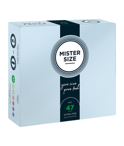 Mister Size Kondome 47 mm – 36 Stück | Maßgeschneiderte Passform, hauchdünn & vegan